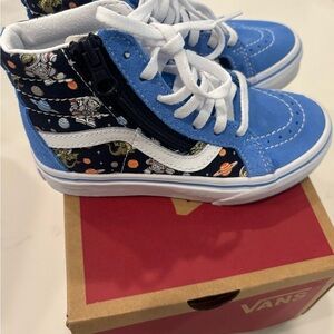 Vans Blue and White High-Top Sneakers
